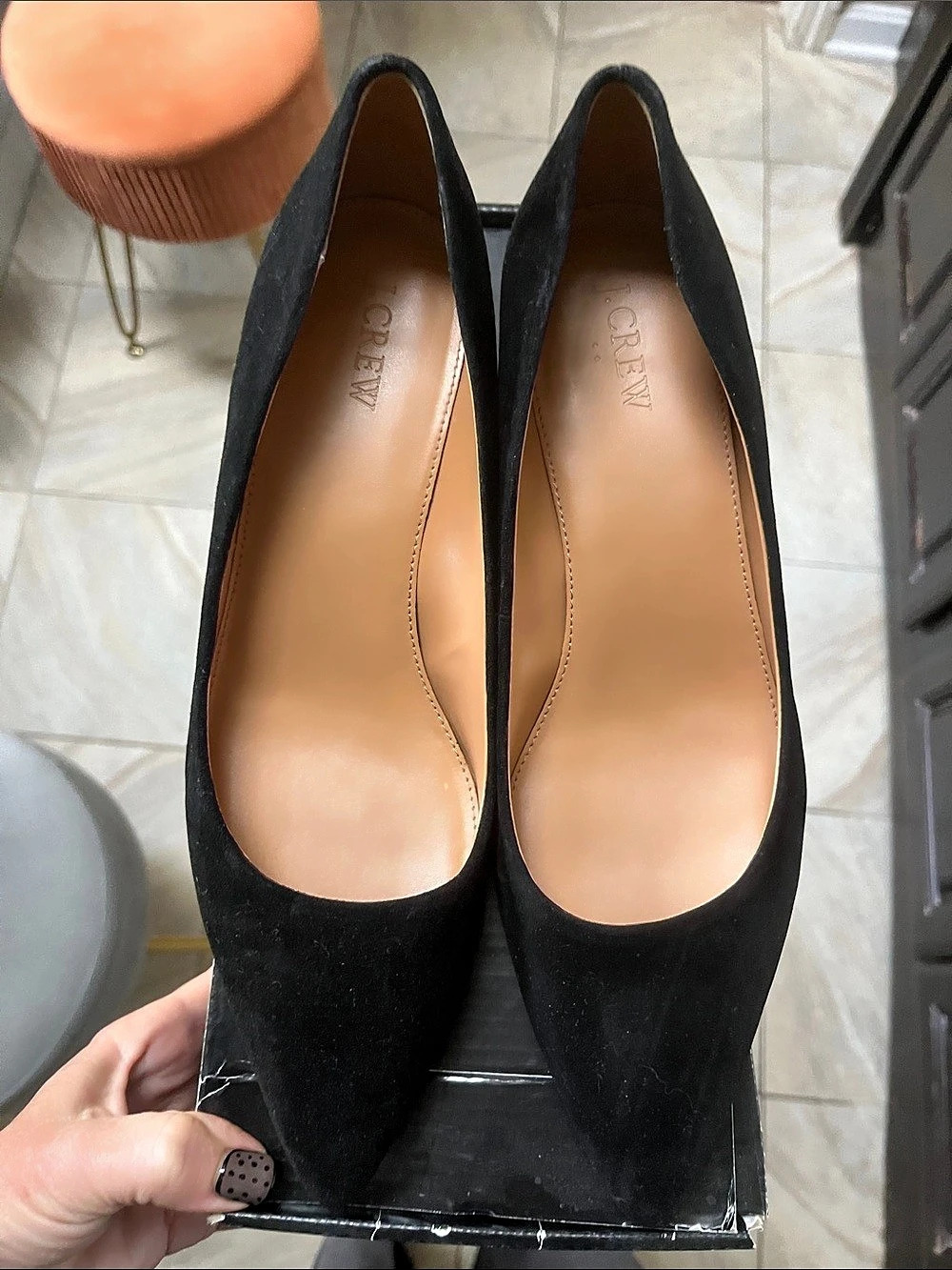 JCrew Esme Suede Kitten Heels Black Heels